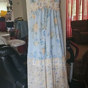 Othr Floral Maxi Dress - Blue and Yellow